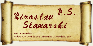 Miroslav Slamarski vizit kartica